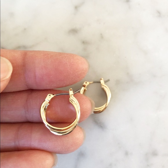 Assorted Mini Gold Hoop Earrings Set - Picture 9 of 13